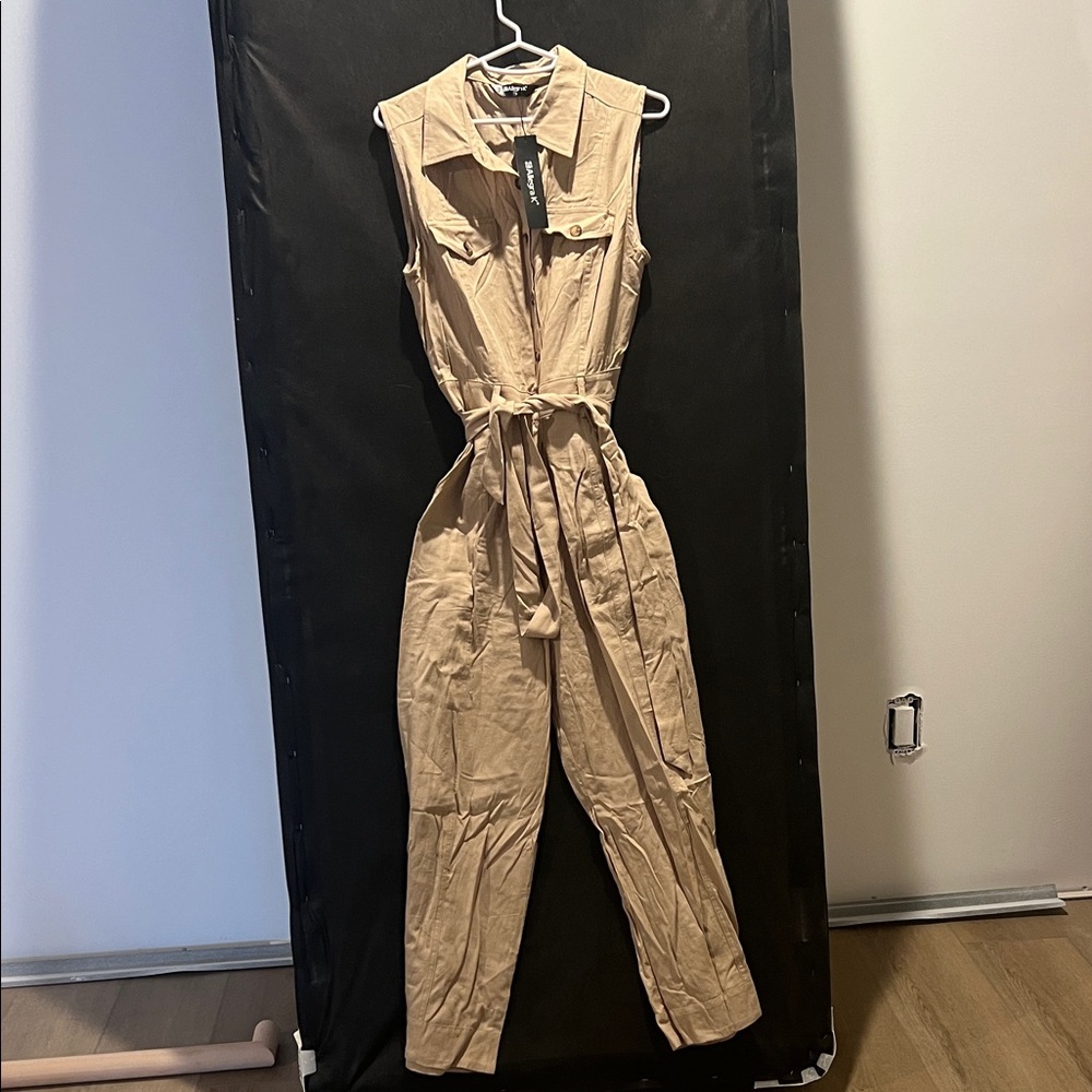 Allegra K Sleeveless Beige Jumpsuit -never worn
